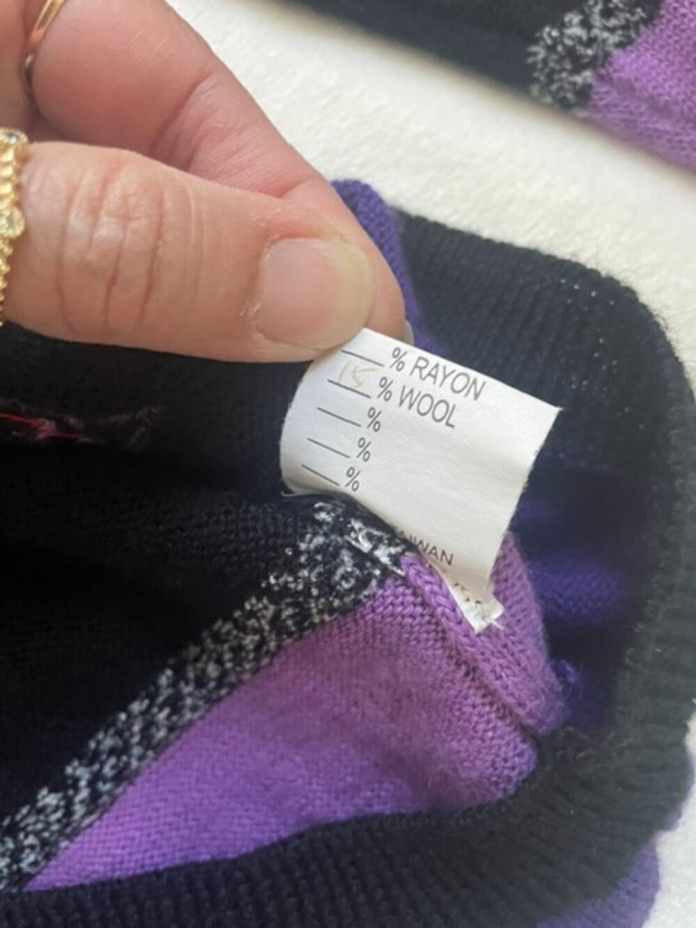 Alfred Dunner Womens Vintage Floral Embroidered Knit Sweater, Purple, Size L - Picture 8 of 12